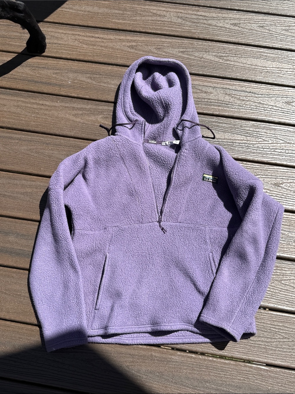 L.L. Bean Lilac Teddy Fleece Half-Zip Hoodie